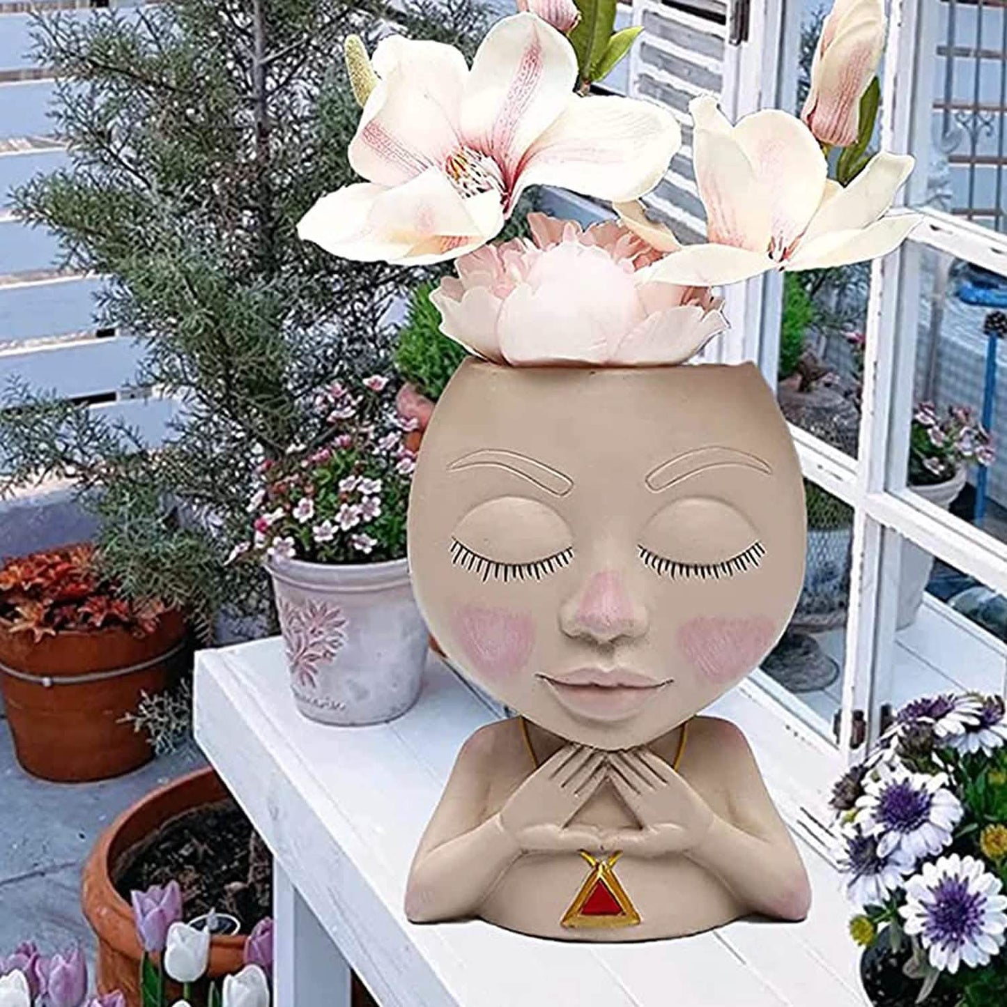 Gesicht-Blumentopf-Kopf-Vase für Zimmerpflanzendekoration