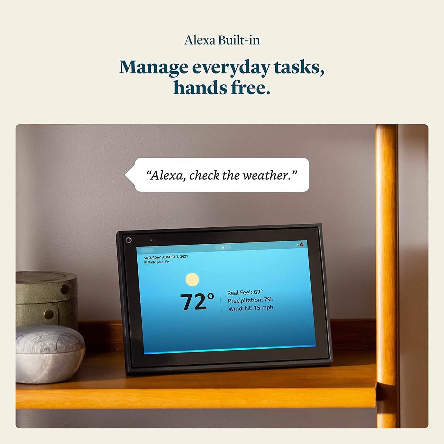 Facebook Portal Smart-Videoanruf mit 10-Zoll-Touchscreen-Display und Alexa – Schwarz
