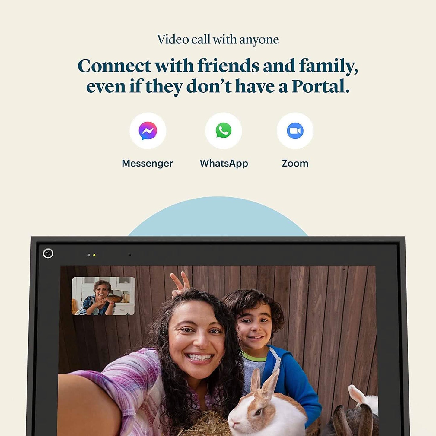 Facebook Portal Smart-Videoanruf mit 10-Zoll-Touchscreen-Display und Alexa – Schwarz