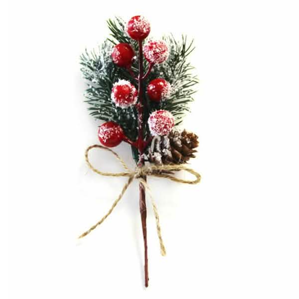 Künstlicher Schnee Frost Kiefernzweig Zapfen Beere Stechpalme Weihnachtsbaum Christbaumschmuck