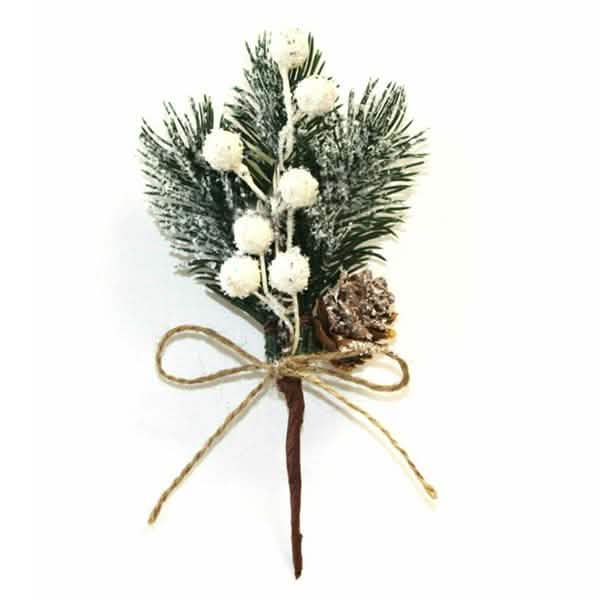 Künstlicher Schnee Frost Kiefernzweig Zapfen Beere Stechpalme Weihnachtsbaum Christbaumschmuck