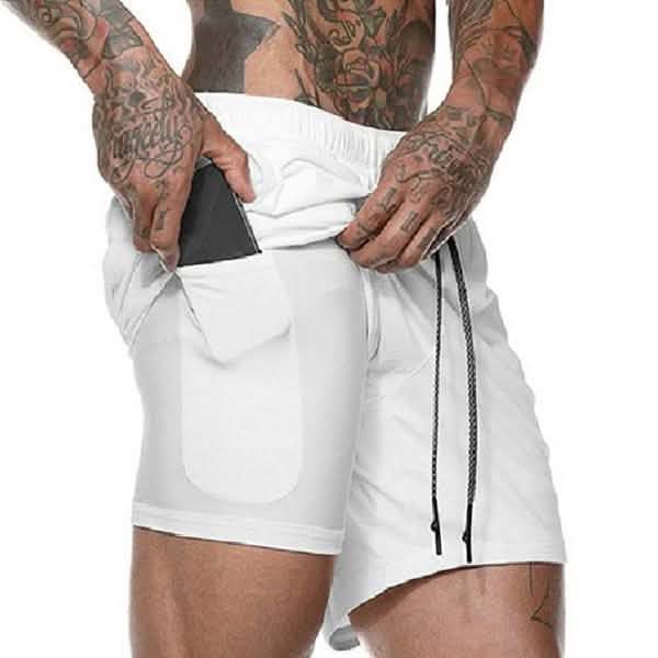 Modische Herren-Sportshorts mit elastischem Bund und Handytasche