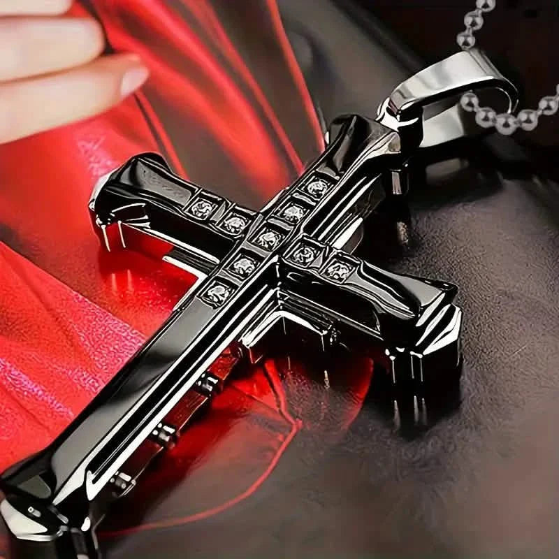 Mode Einfaches Kreuz-Anhänger Halskette für Herren und Damen
