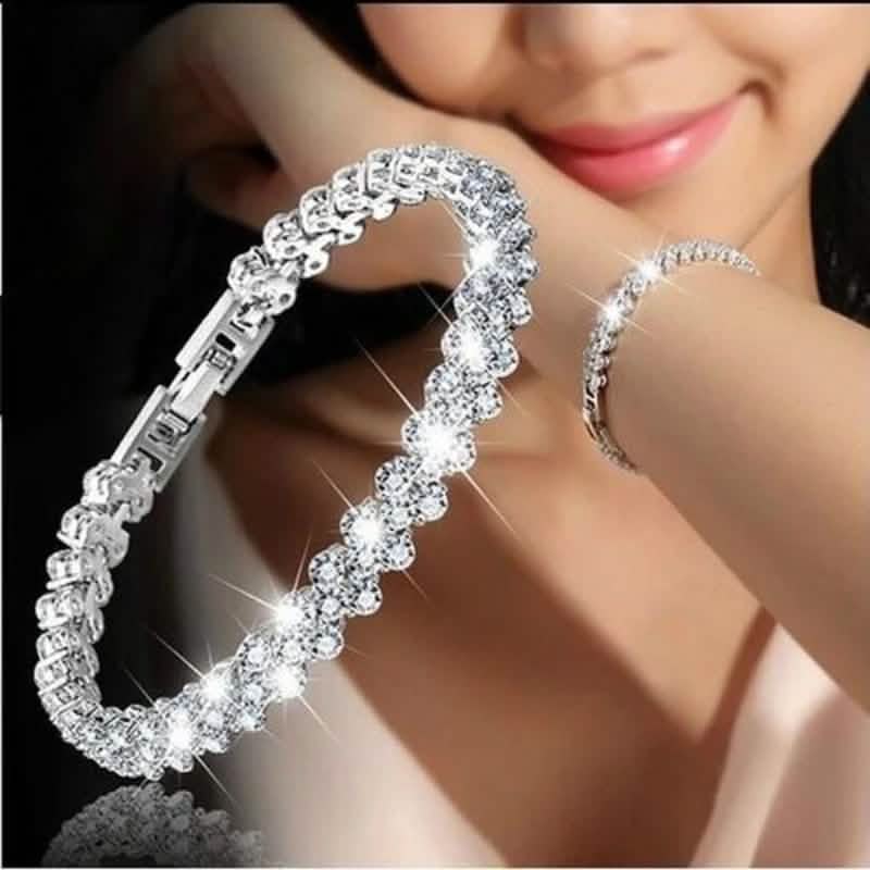 Mode Damen Silber Kristall Diamant Armband