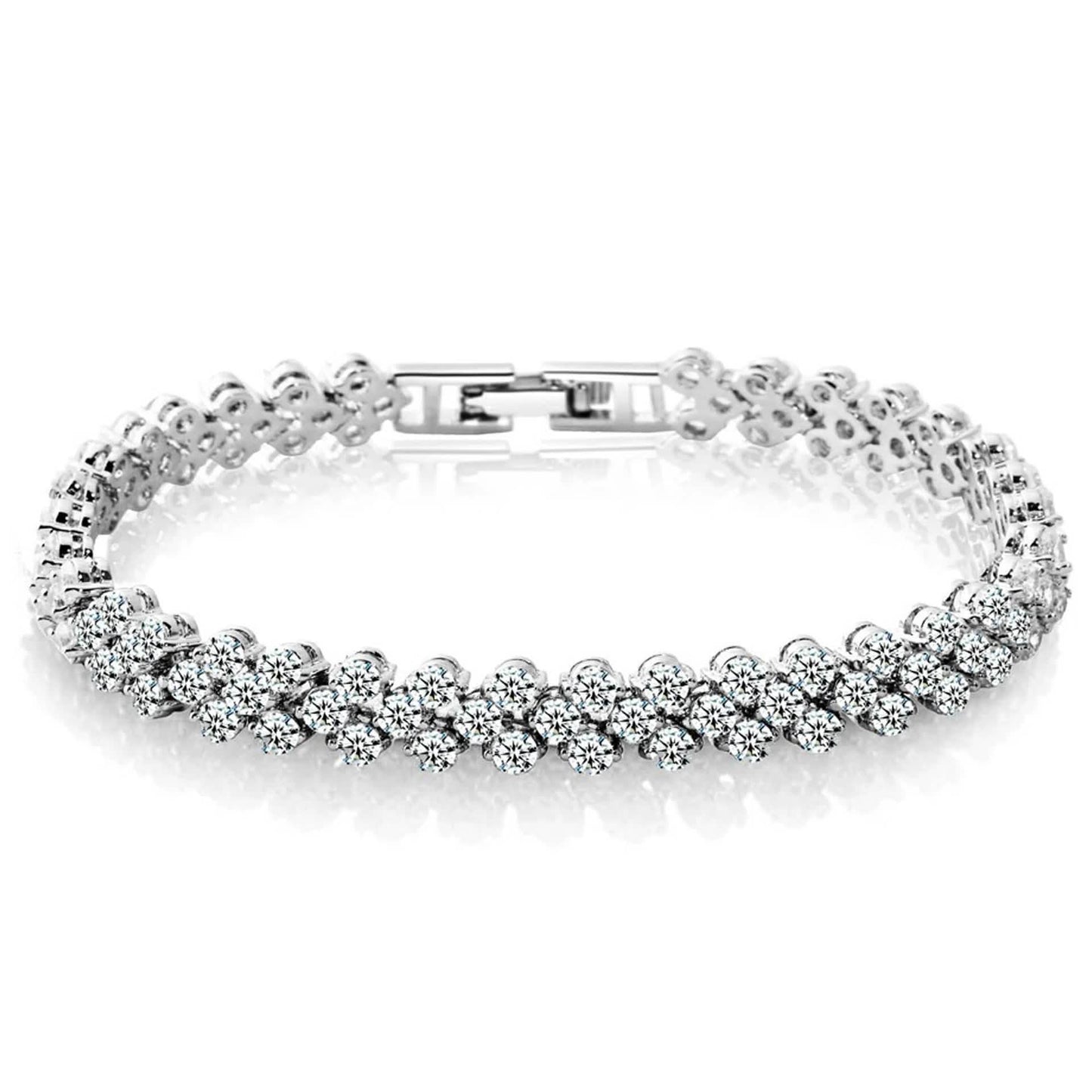 Mode Damen Silber Kristall Diamant Armband