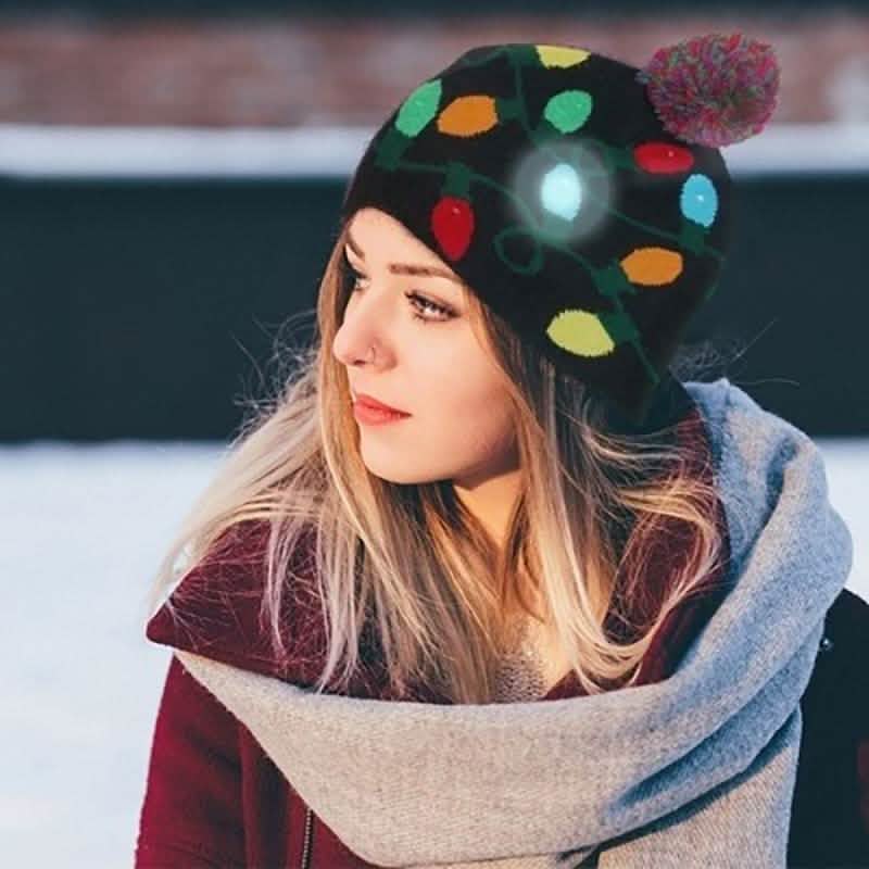 Festliche LED Strickmütze