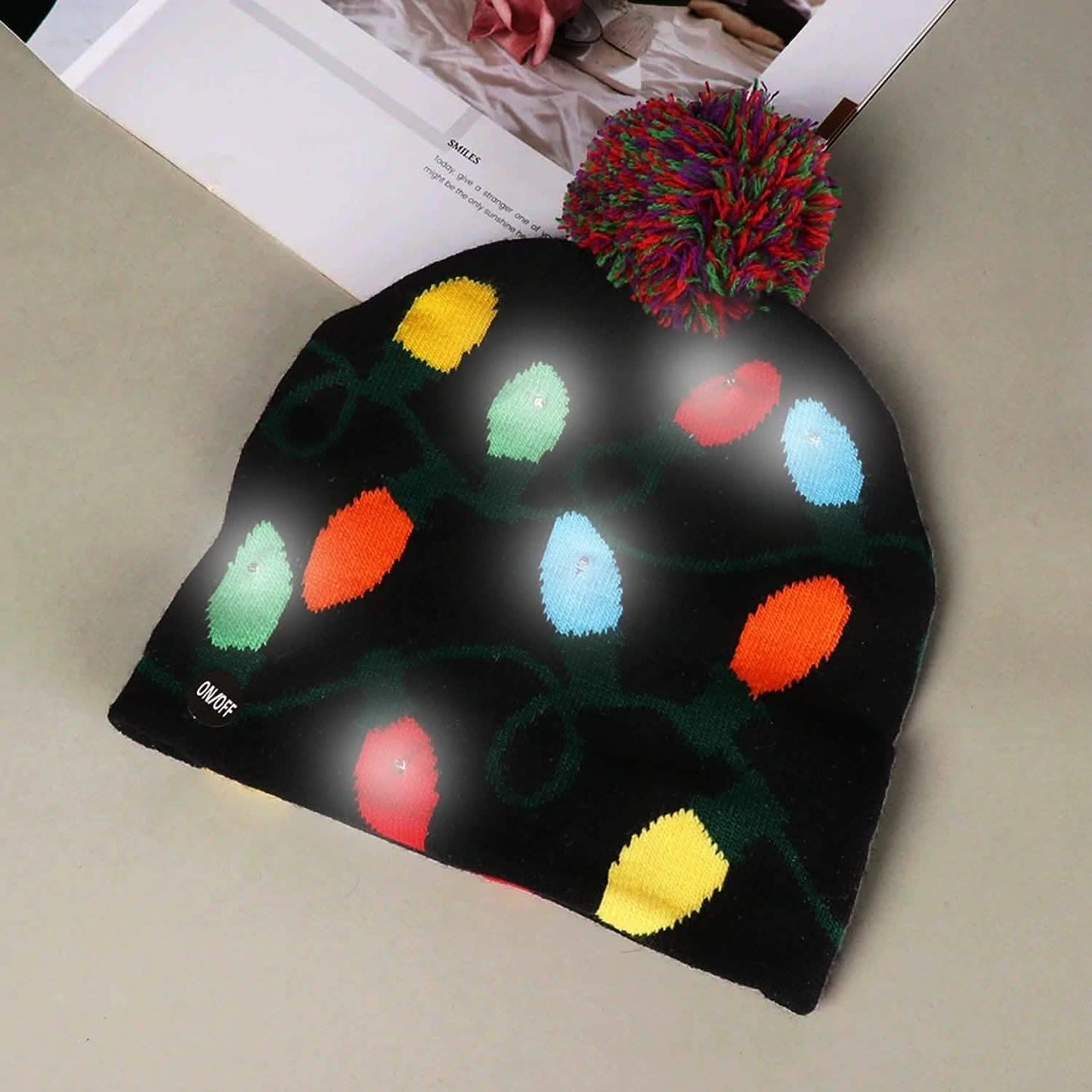 Festliche LED Strickmütze