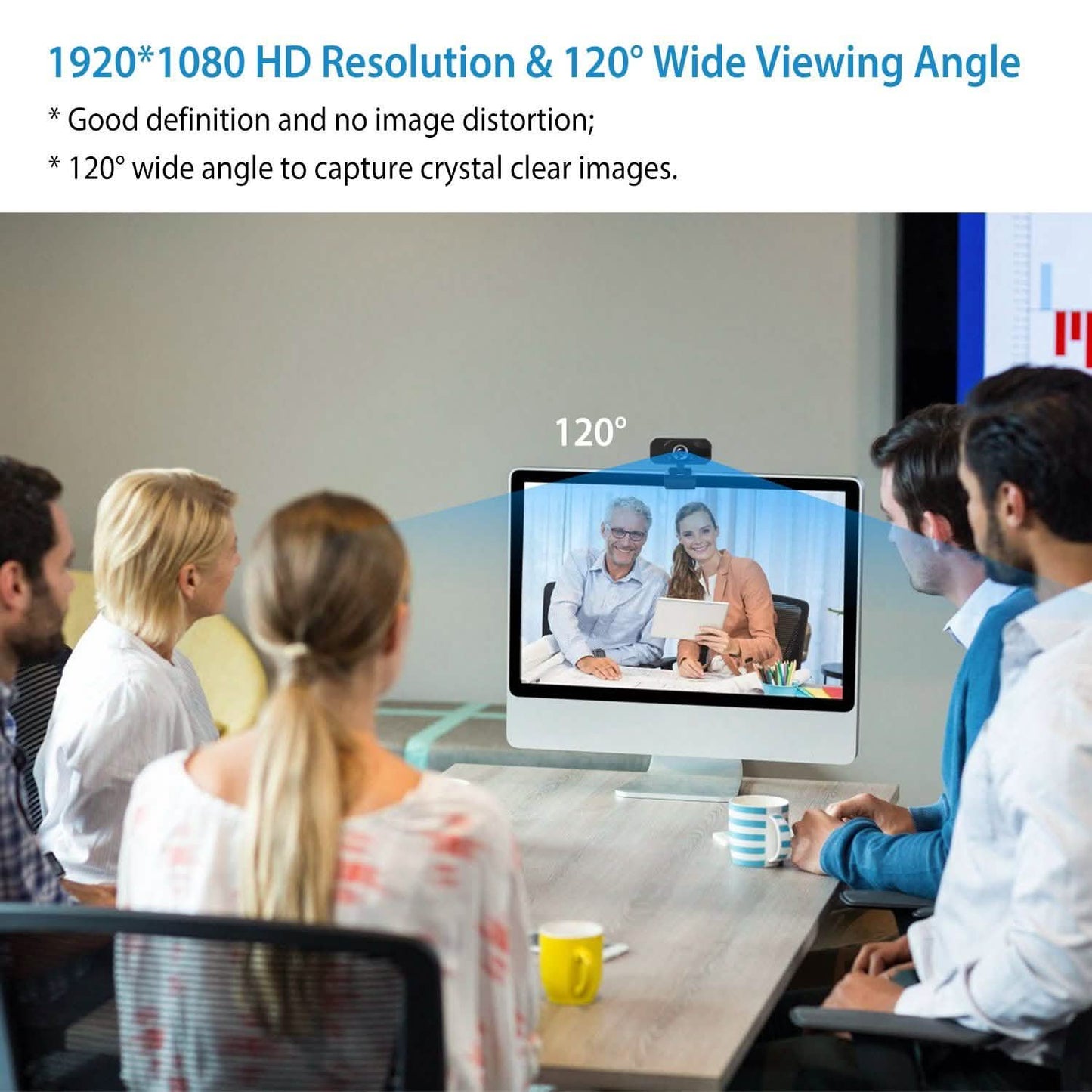 FHD 1080P USB Webcam mit 360° drehbarem Clip