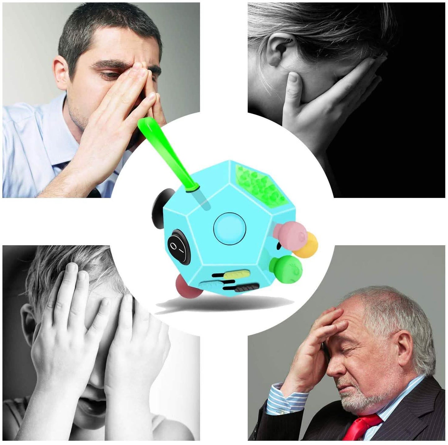 Fidget Dodekaeder – 12-seitiger Fidget Cube lindert Stress und Angstzustände Anti-Depressionswürfel