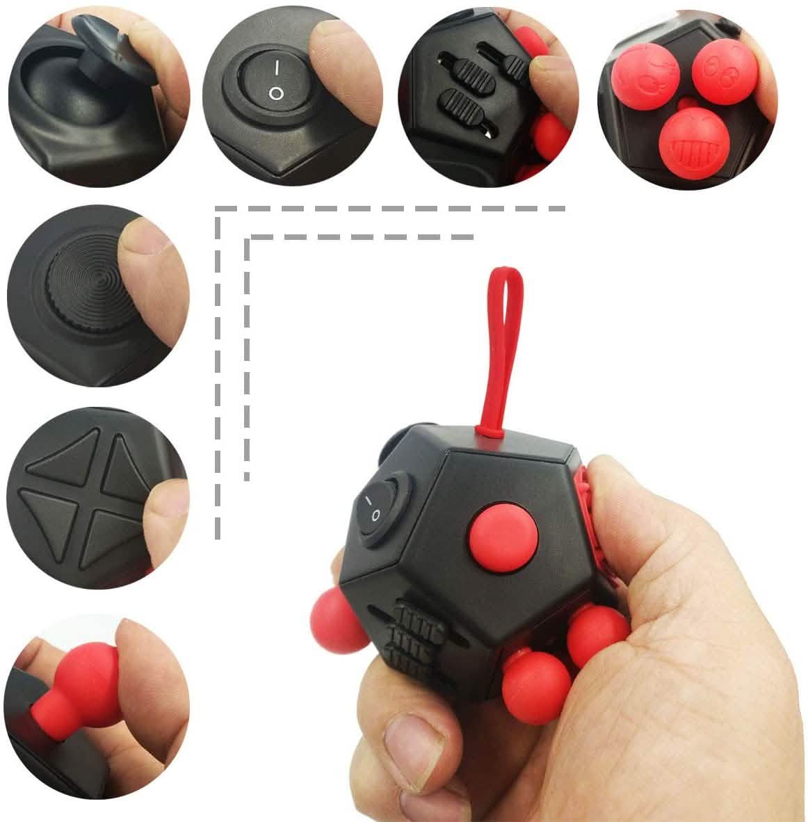 Fidget Dodekaeder – 12-seitiger Fidget Cube lindert Stress und Angstzustände Anti-Depressionswürfel