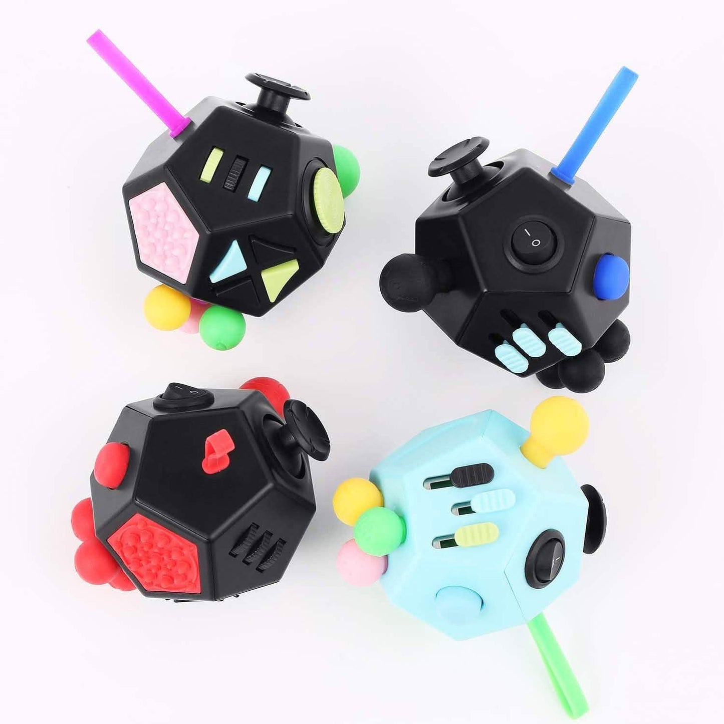 Fidget Dodekaeder – 12-seitiger Fidget Cube lindert Stress und Angstzustände Anti-Depressionswürfel
