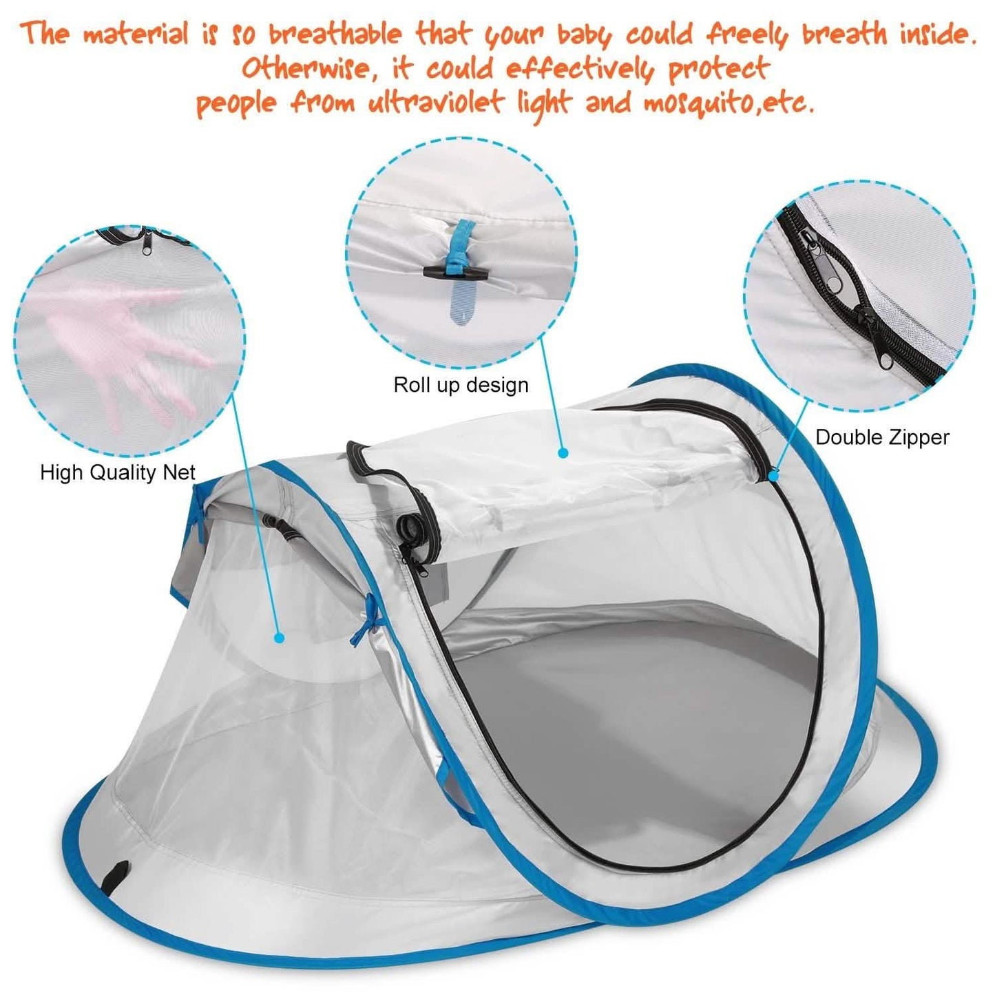 FINATE Baby-Strandzelt mit UV-Schutz UPF 50+