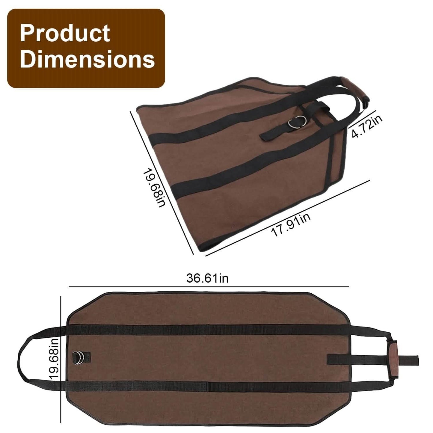 Brennholztasche mit Griff
