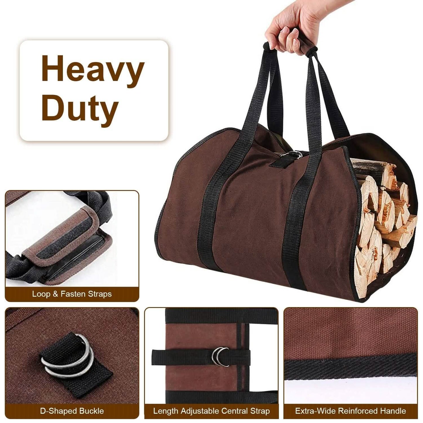 Brennholztasche mit Griff