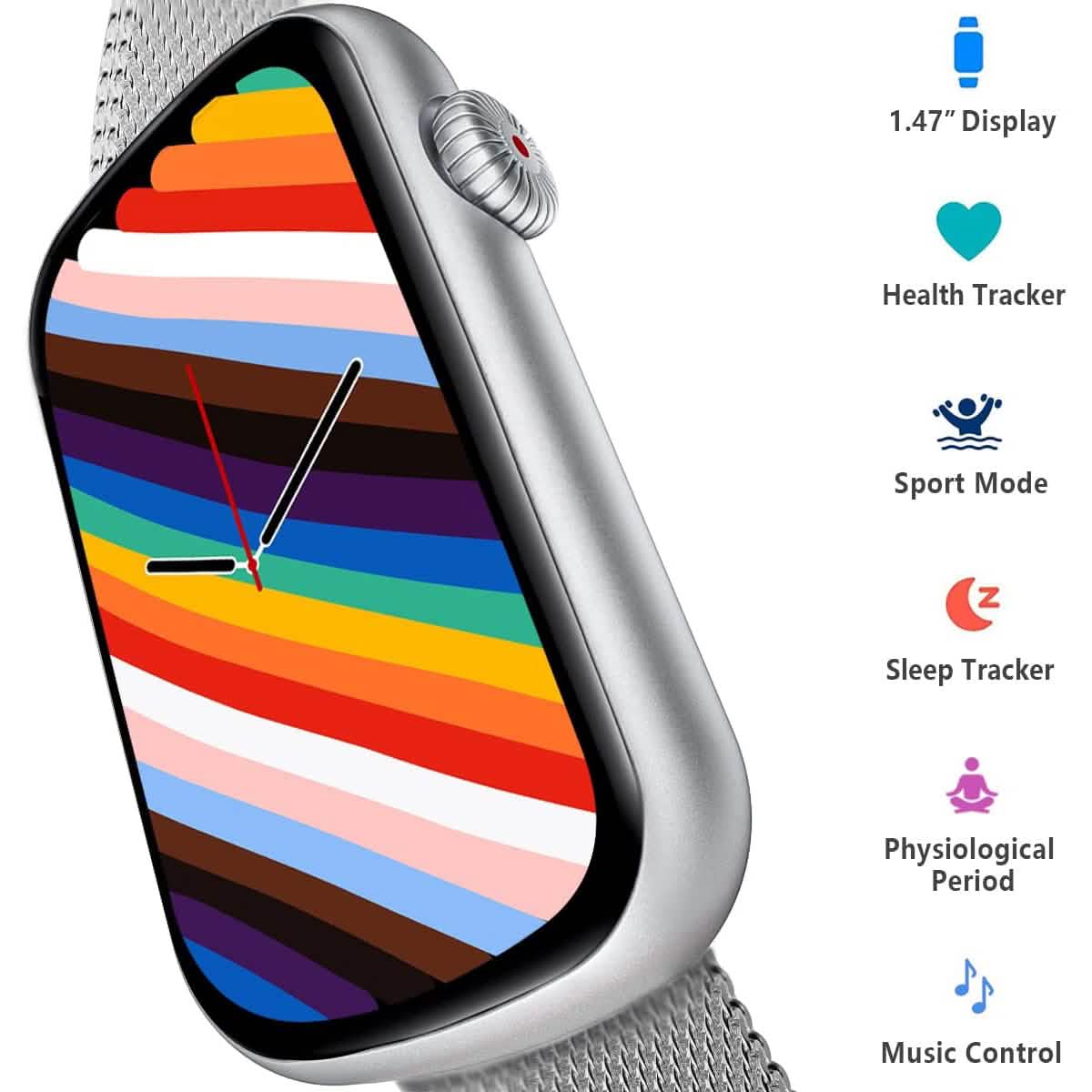 Fitness-Tracker mit Herzfrequenzmesser, Blutdruckuhr für Frauen