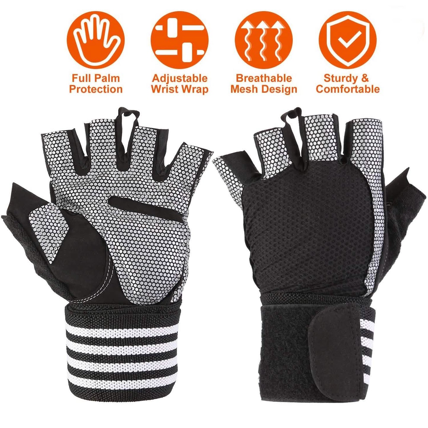 Fitness-Workout-Handschuhe mit Handgelenkbandage