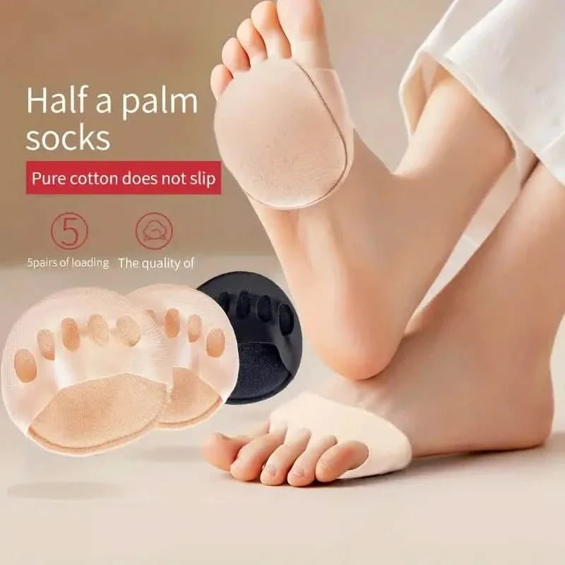 Fünf-Zehen-Vorfußpolster für Damen-High Heels, Stoßdämpfende halbe Einlegesohlen, Zehenpolster-Einsätze