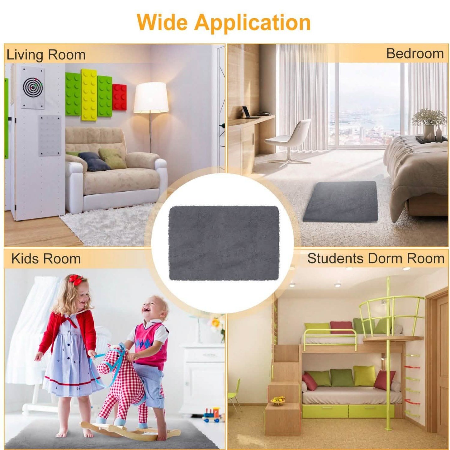 Flauschiger Schlafzimmer-Antirutsch-Teppich