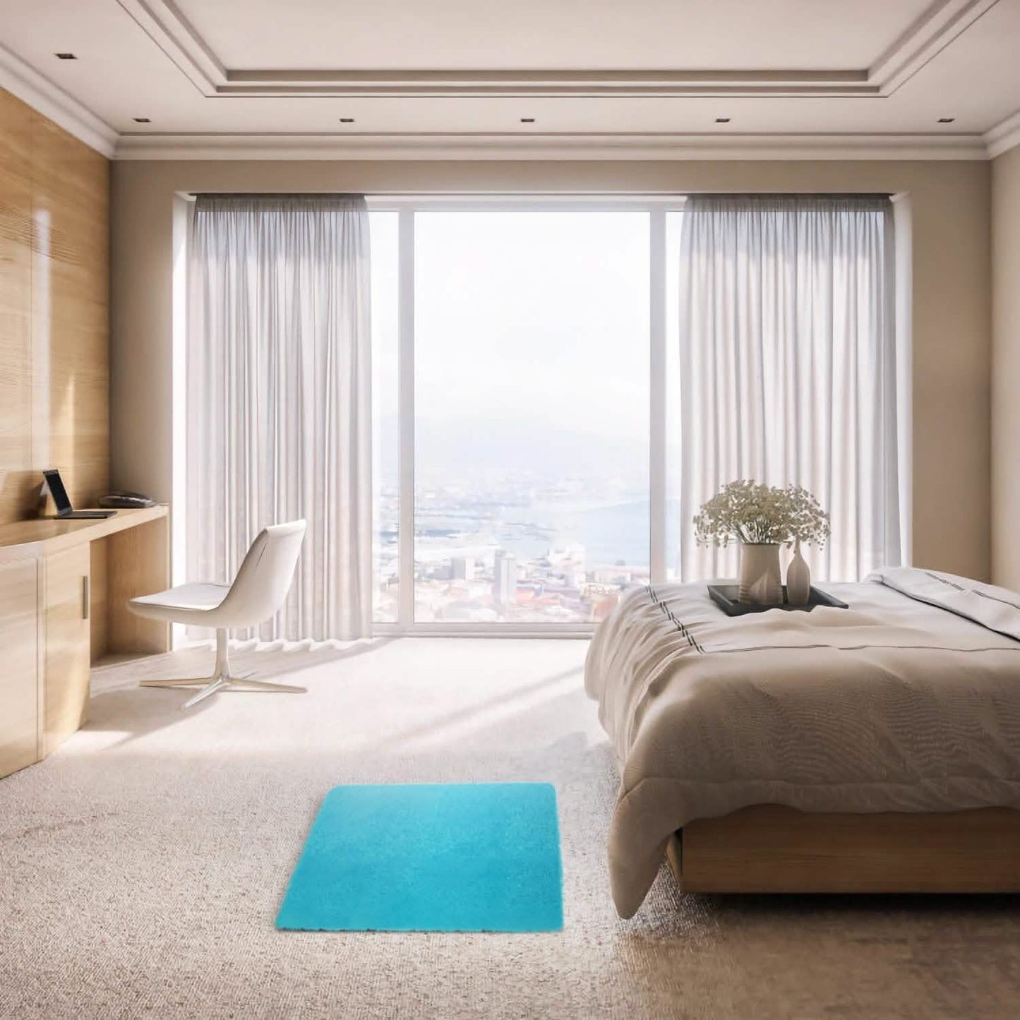 Flauschiger Schlafzimmer-Antirutsch-Teppich