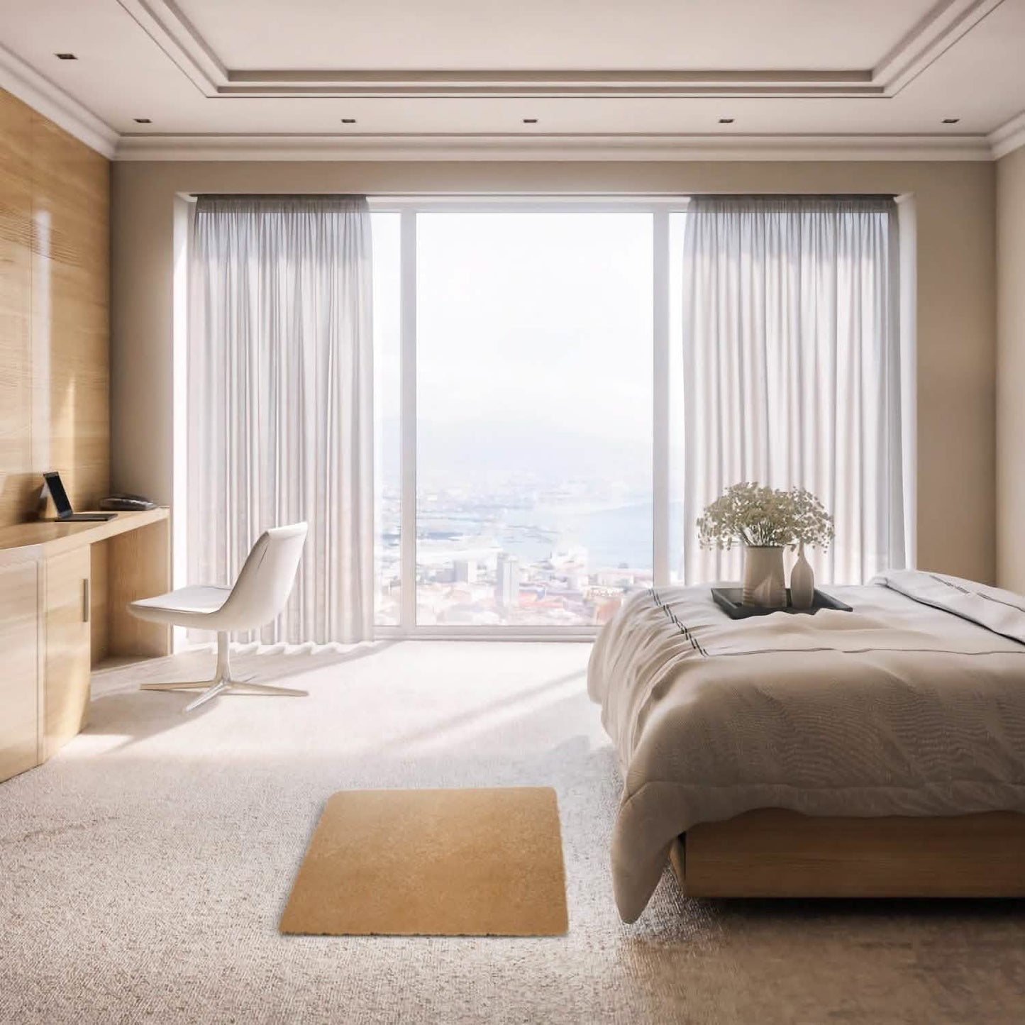 Flauschiger Schlafzimmer-Antirutsch-Teppich