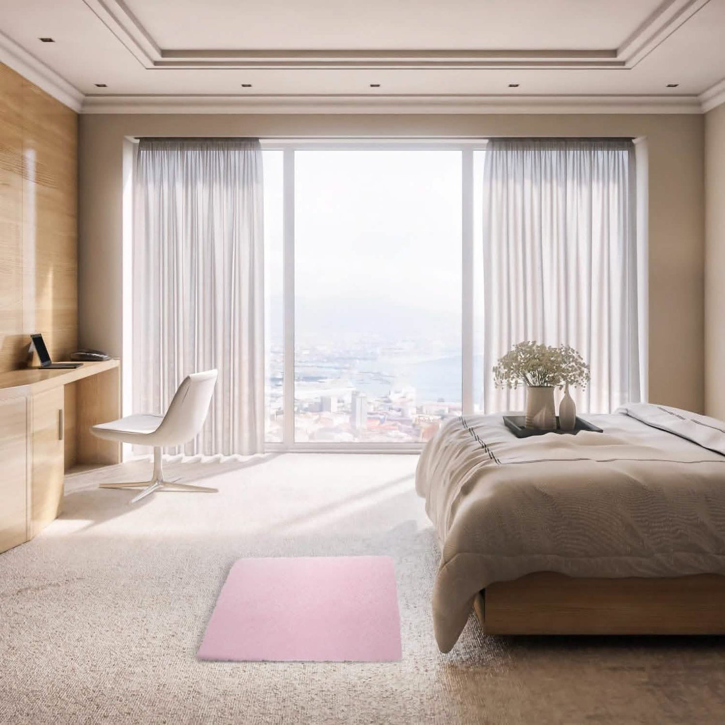 Flauschiger Schlafzimmer-Antirutsch-Teppich