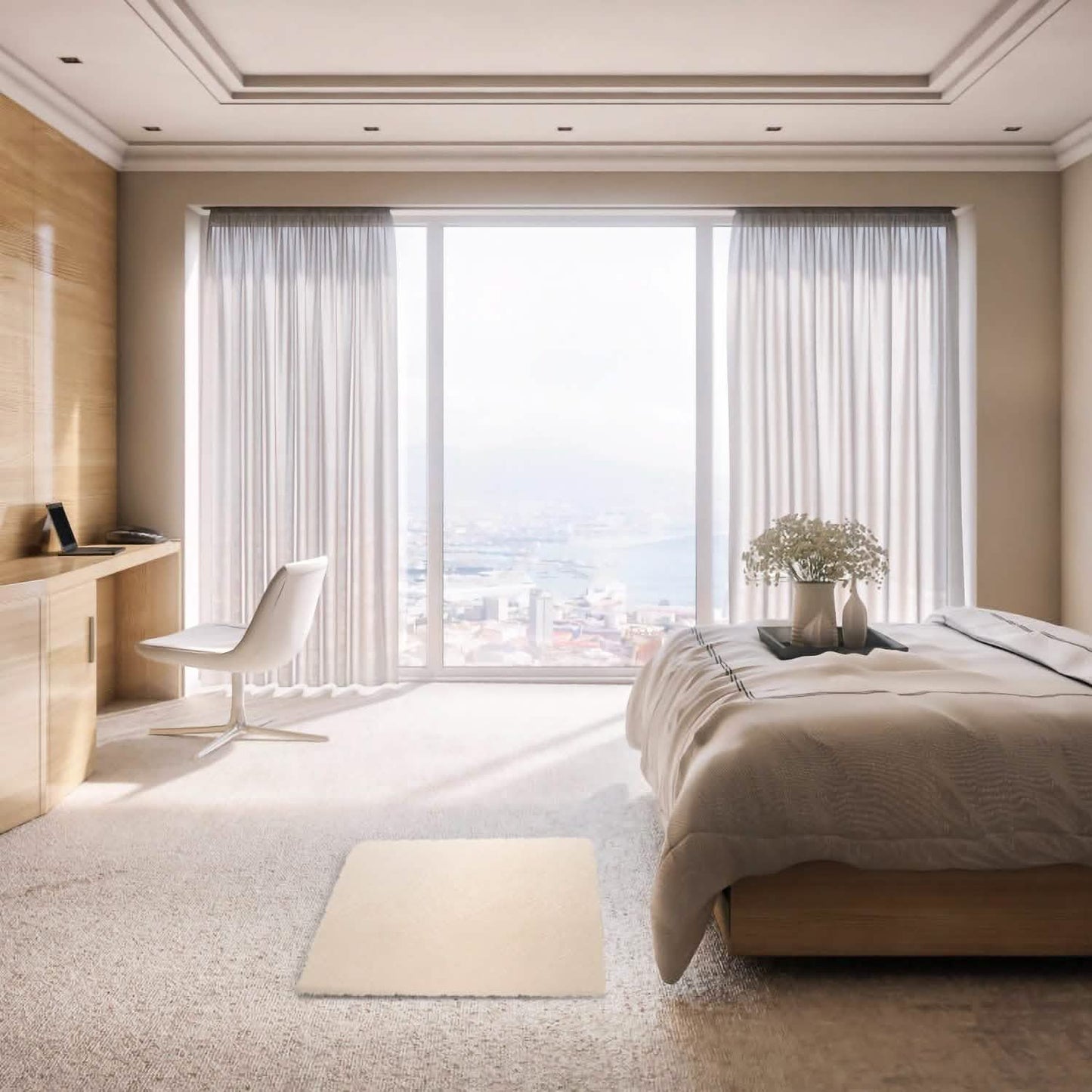 Flauschiger Schlafzimmer-Antirutsch-Teppich