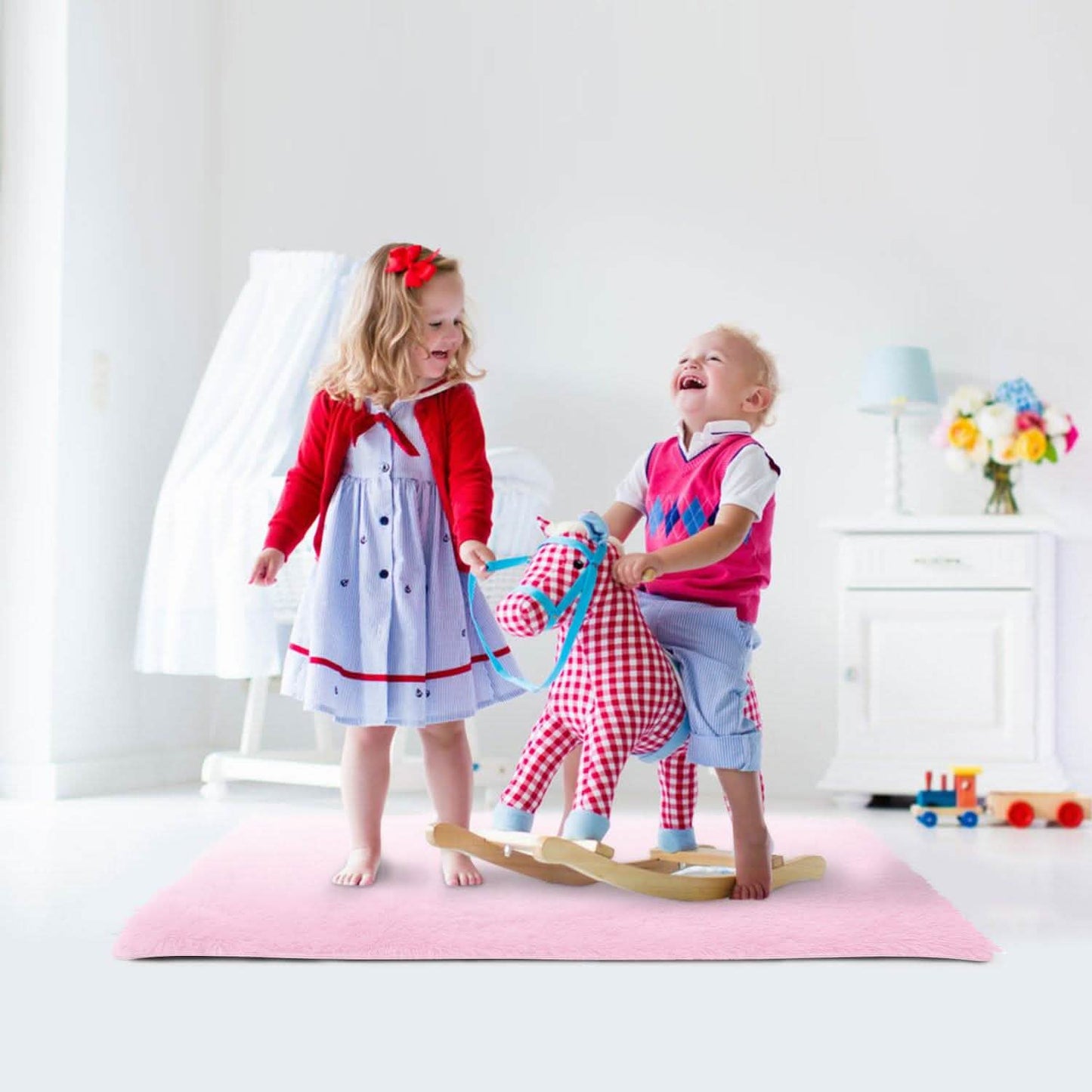Flauschiger Schlafzimmer-Antirutsch-Teppich
