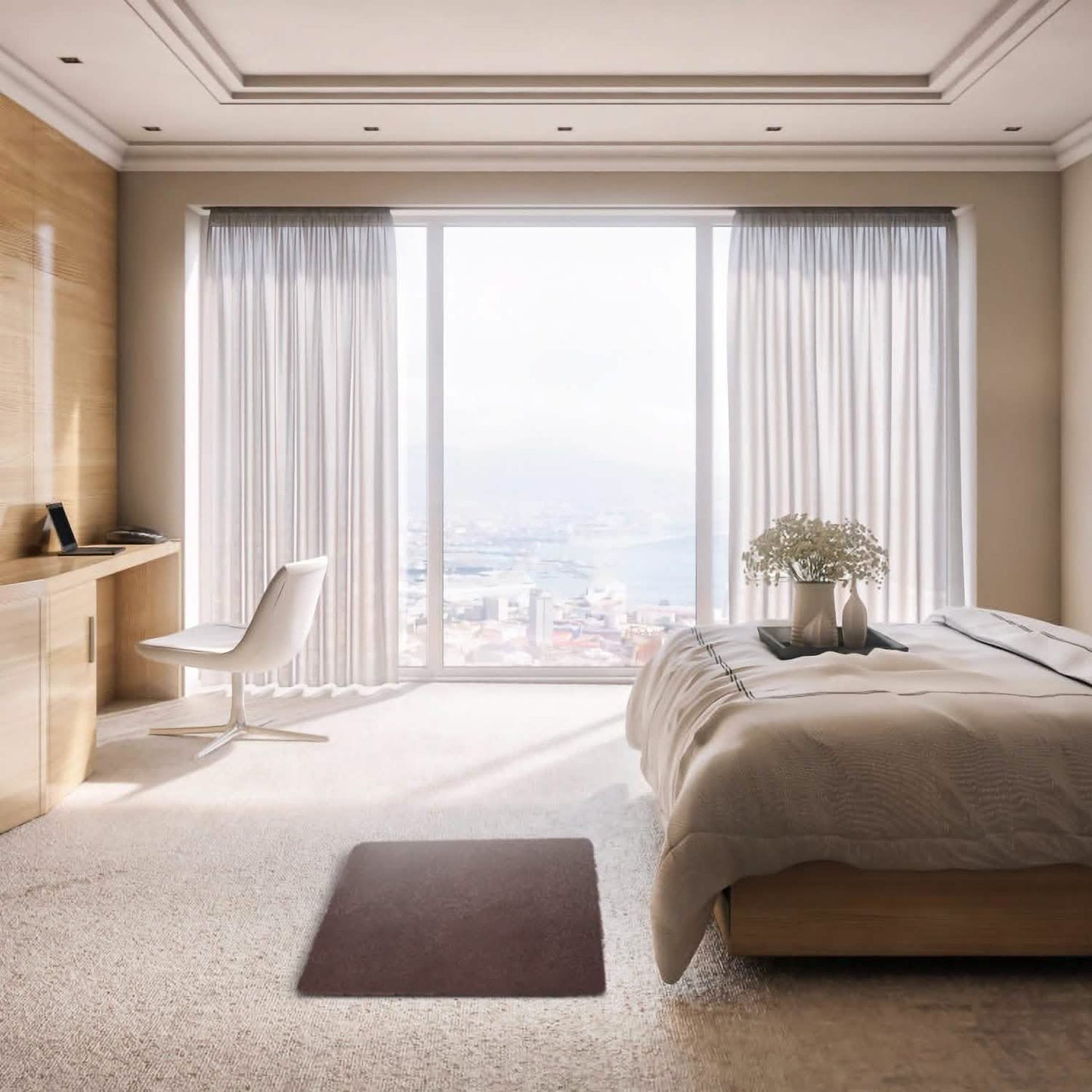 Flauschiger Schlafzimmer-Antirutsch-Teppich