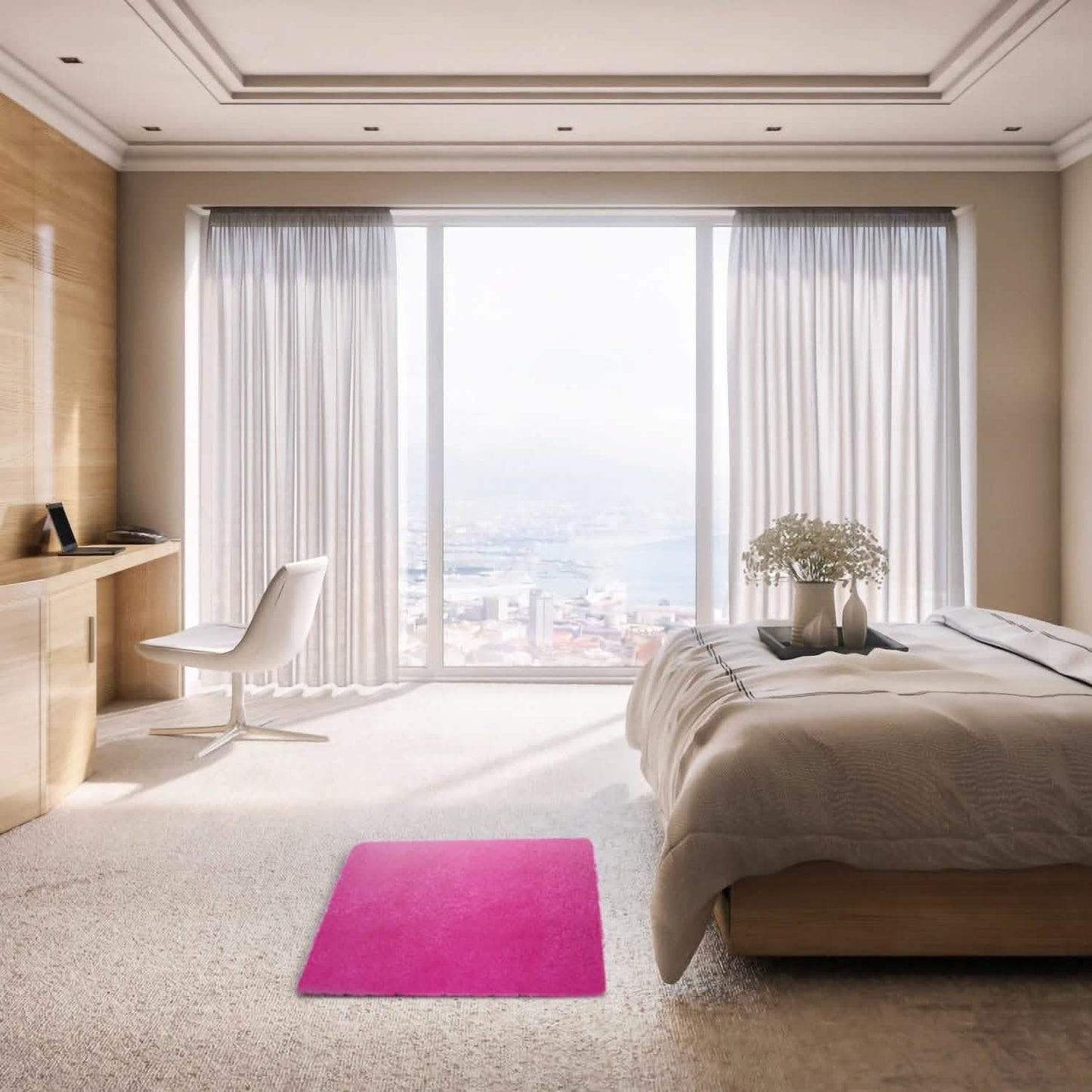 Flauschiger Schlafzimmer-Antirutsch-Teppich