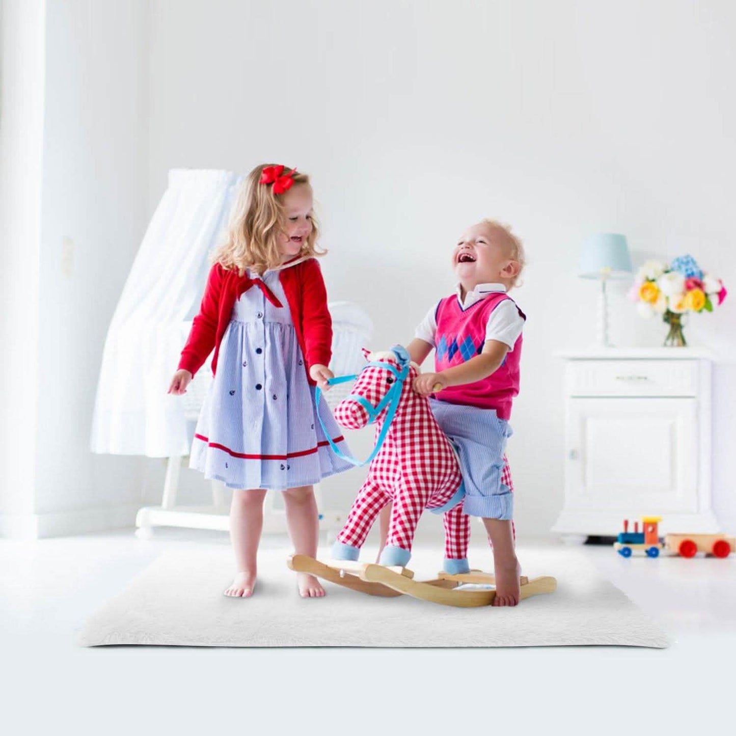 Flauschiger Schlafzimmer-Antirutsch-Teppich
