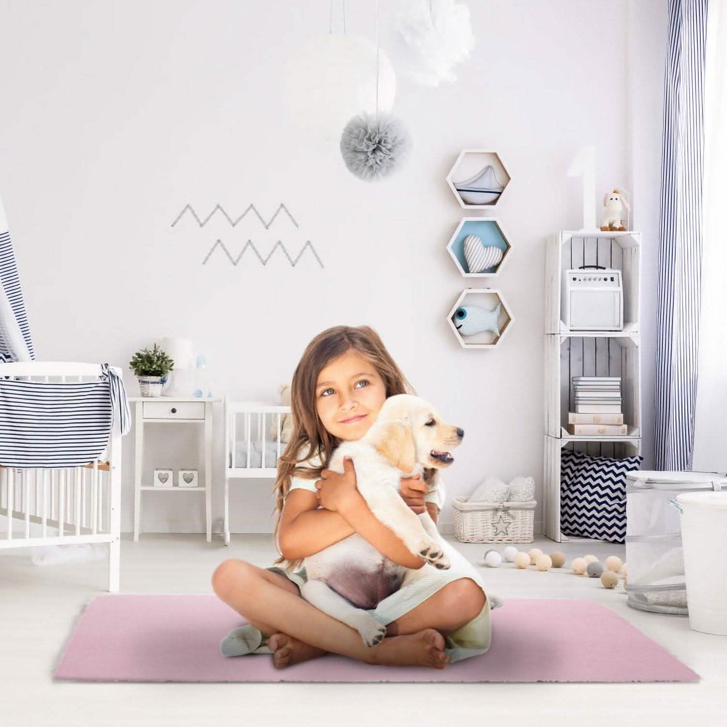 Flauschiger Schlafzimmer-Antirutsch-Teppich