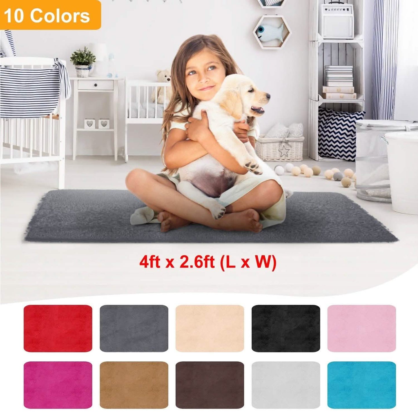 Flauschiger Schlafzimmer-Antirutsch-Teppich