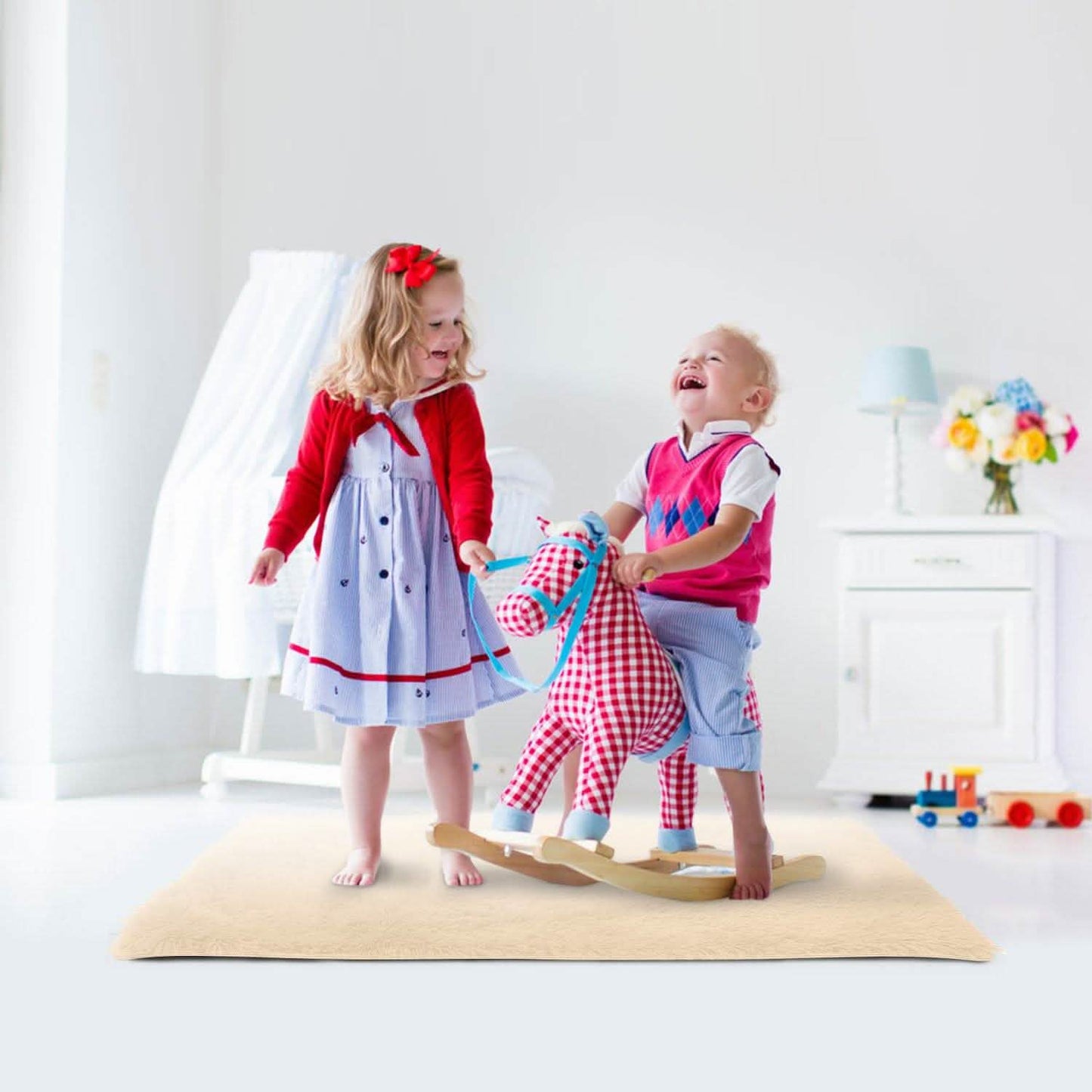 Flauschiger Schlafzimmer-Antirutsch-Teppich