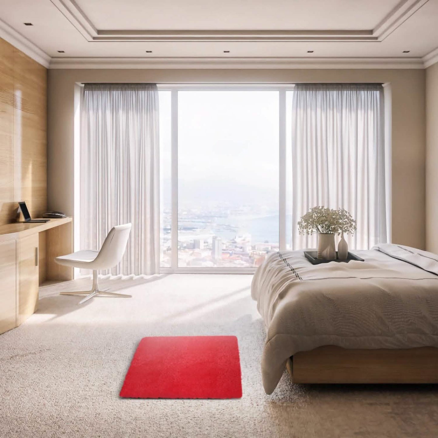 Flauschiger Schlafzimmer-Antirutsch-Teppich