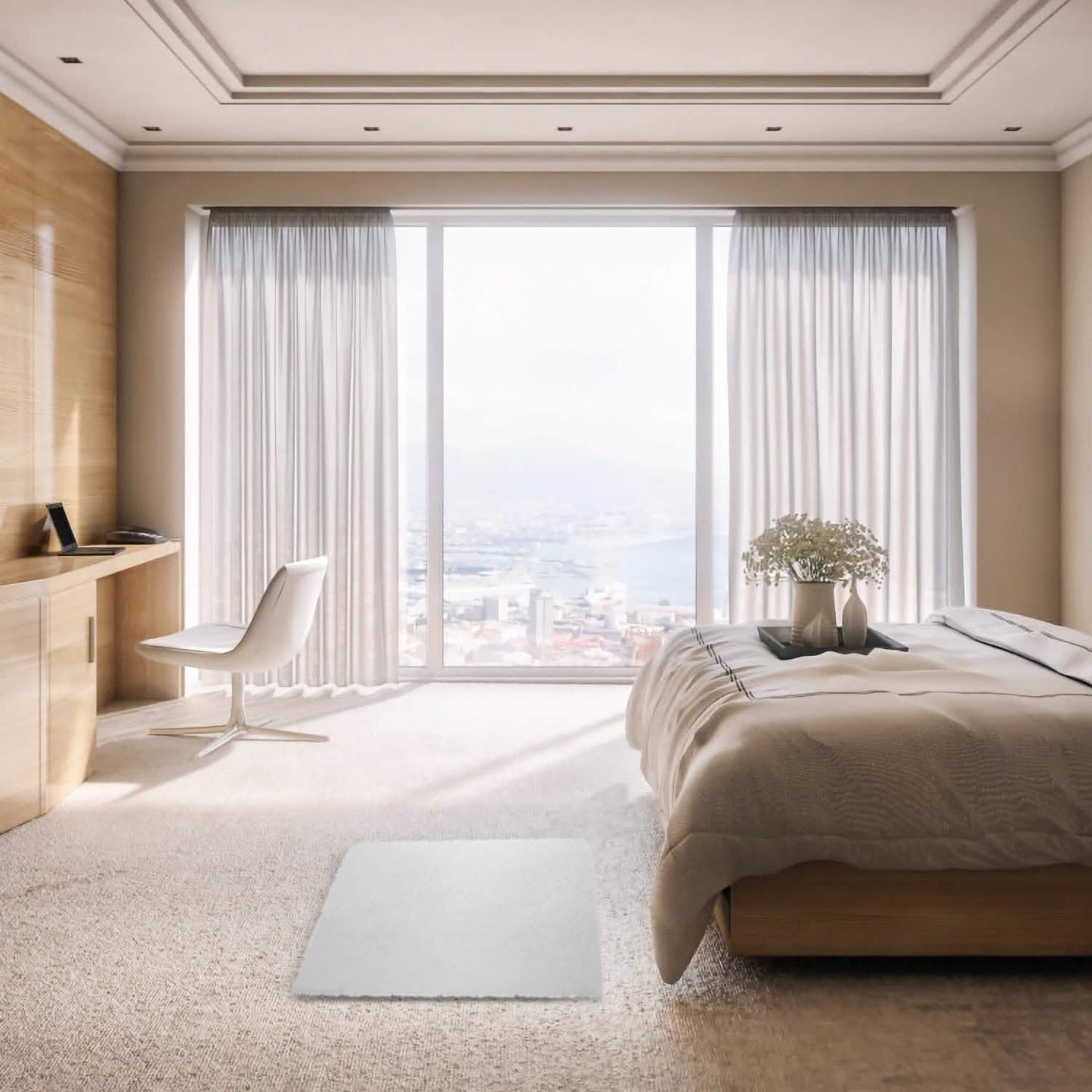 Flauschiger Schlafzimmer-Antirutsch-Teppich