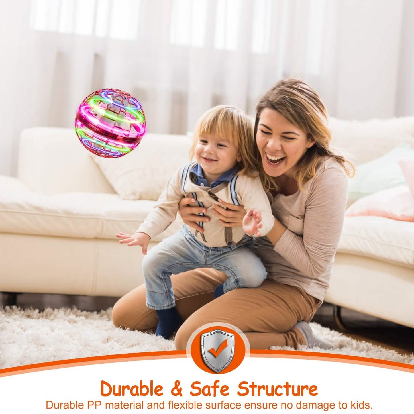 Fliegender Ball Spielzeug 360° Rotierender Handgesteuerter Fliegender Orb Hover Ball mit RGB Lichtern