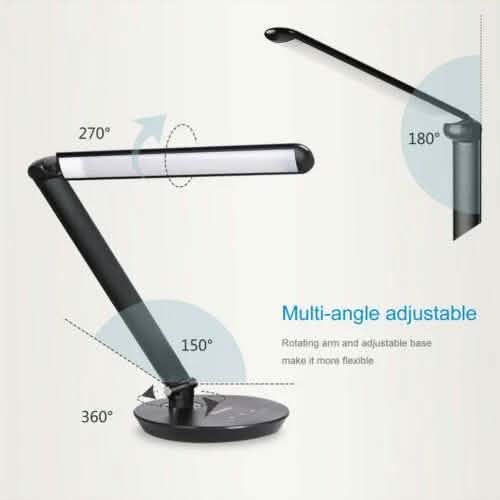 Faltbare AC-LED-Schreibtischlampe, verstellbar, Touch-Steuerung, USB-wiederaufladbar