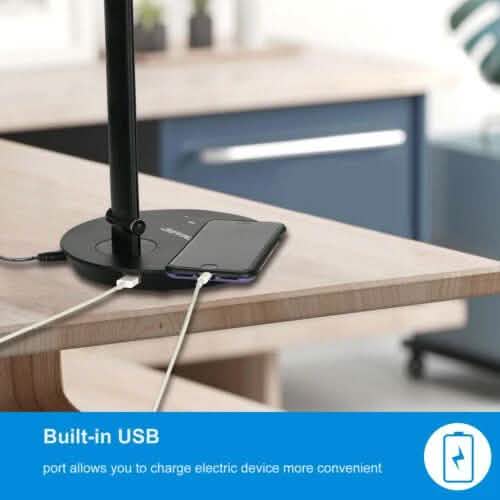Faltbare AC-LED-Schreibtischlampe, verstellbar, Touch-Steuerung, USB-wiederaufladbar