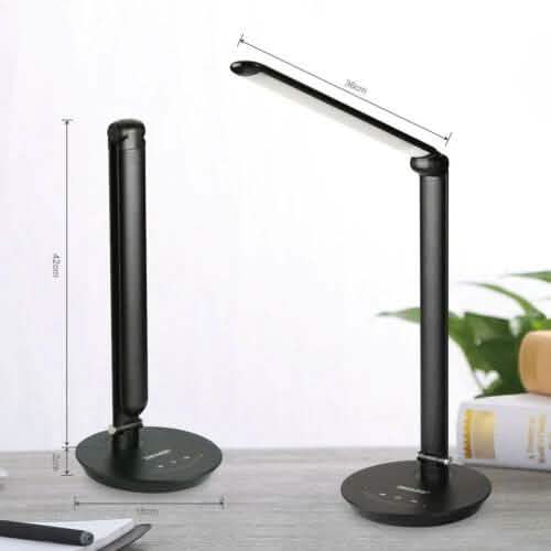 Faltbare AC-LED-Schreibtischlampe, verstellbar, Touch-Steuerung, USB-wiederaufladbar