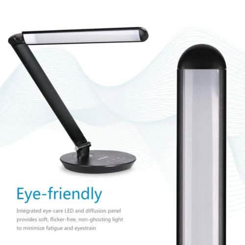 Faltbare AC-LED-Schreibtischlampe, verstellbar, Touch-Steuerung, USB-wiederaufladbar