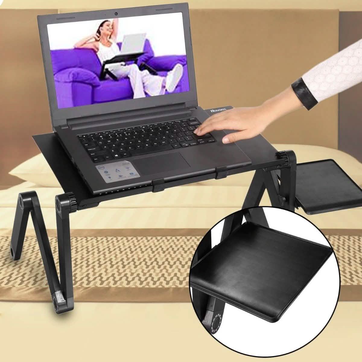Faltbarer Laptop-Tisch, Betttisch, Notebook-Tisch mit Mauspad