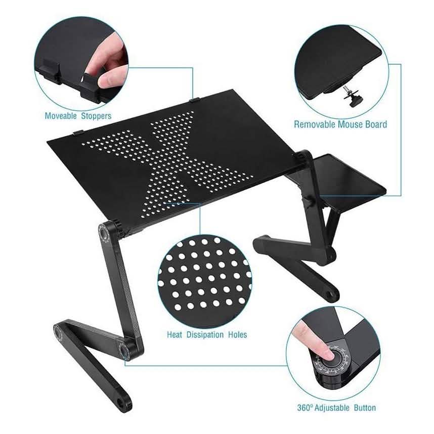 Faltbarer Laptop-Tisch, Betttisch, Notebook-Tisch mit Mauspad