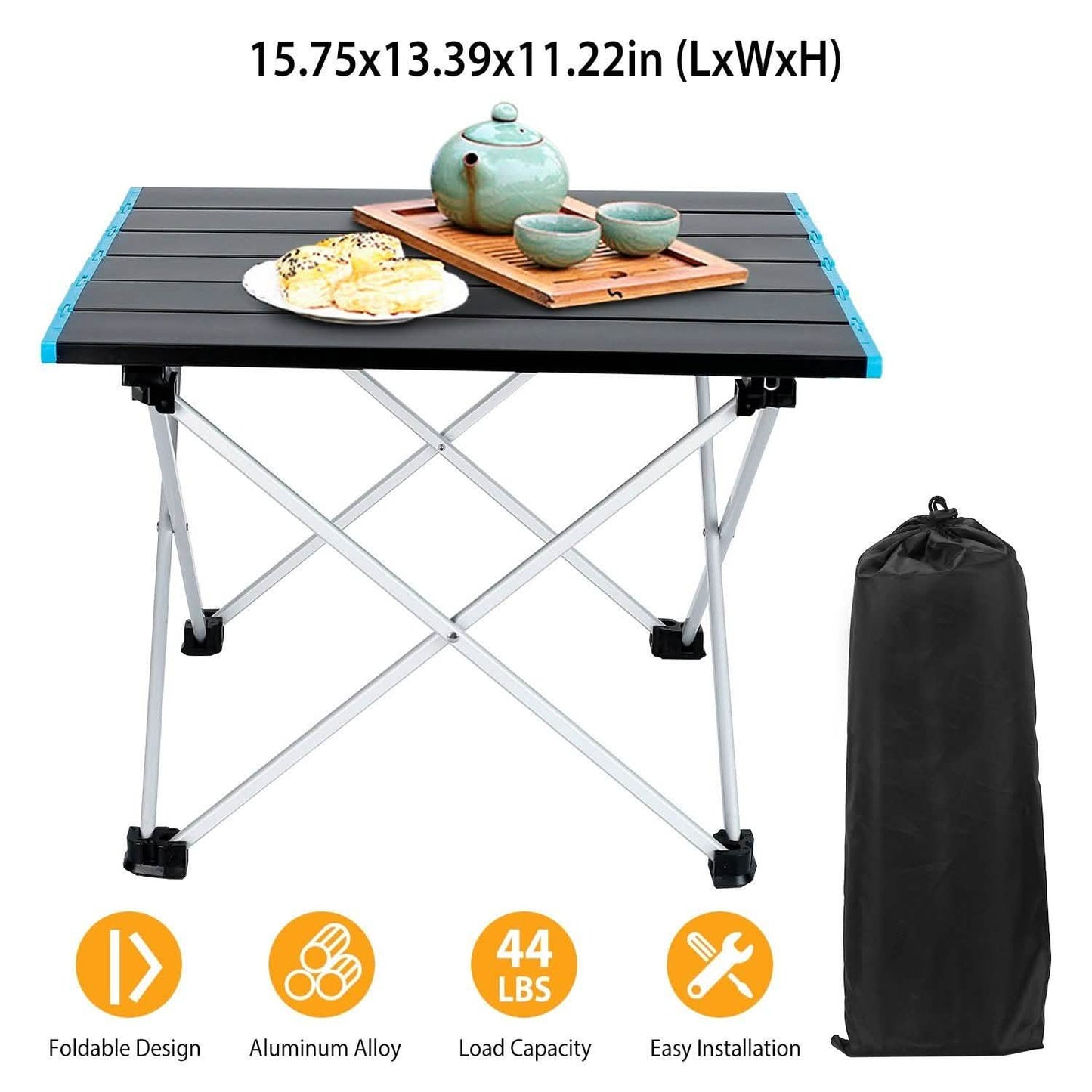 Klappbarer Campingtisch Aluminiumlegierung faltbar mit Tragetasche