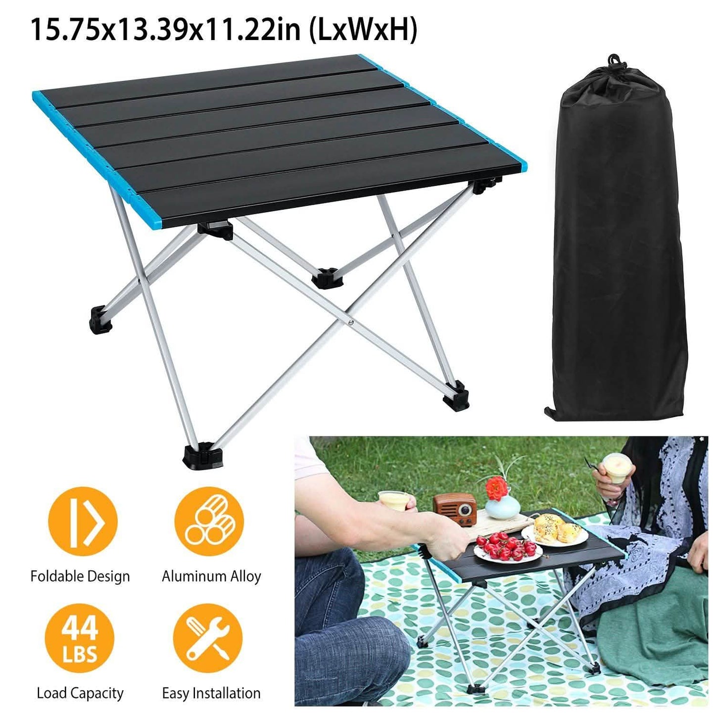Klappbarer Campingtisch Aluminiumlegierung faltbar mit Tragetasche