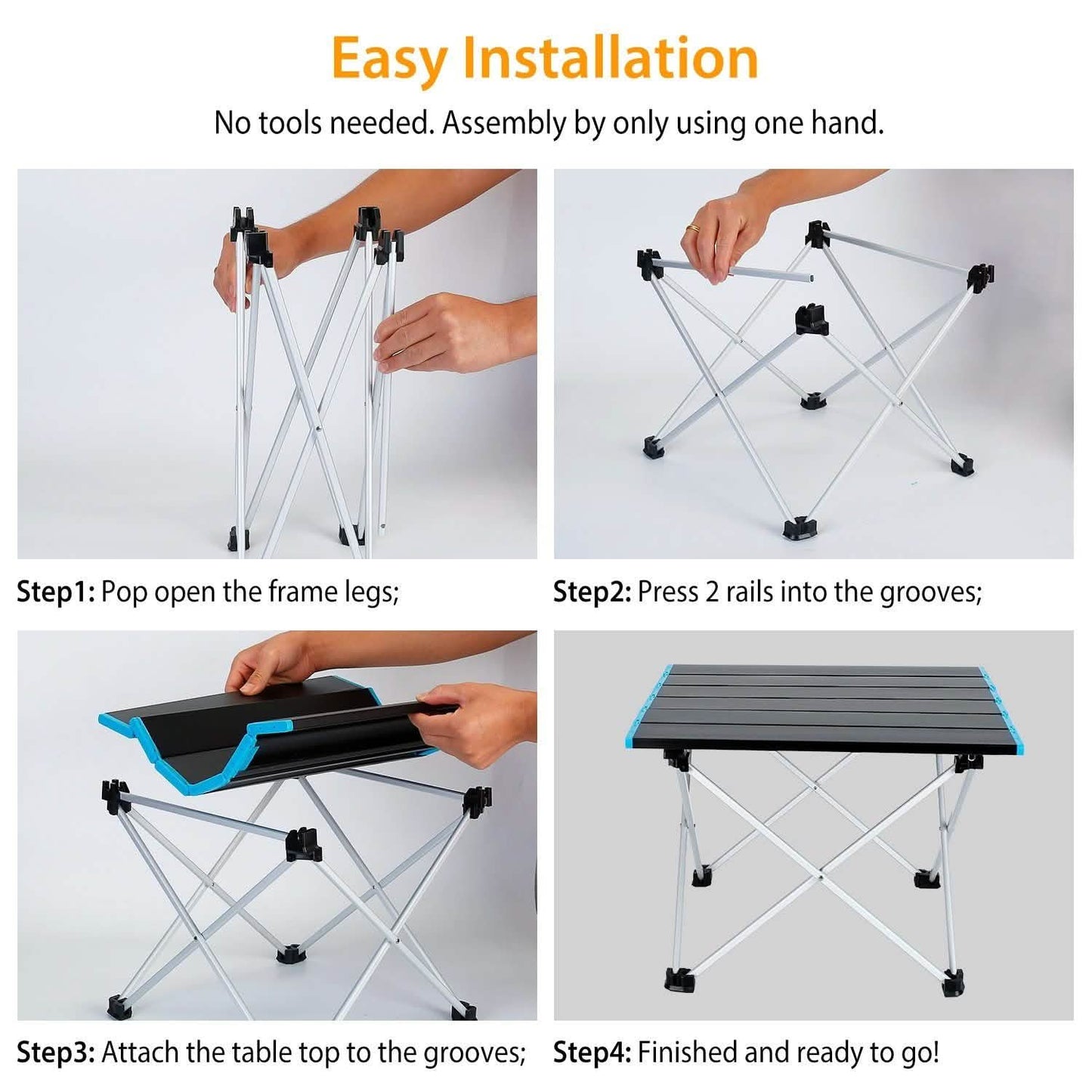 Klappbarer Campingtisch Aluminiumlegierung faltbar mit Tragetasche