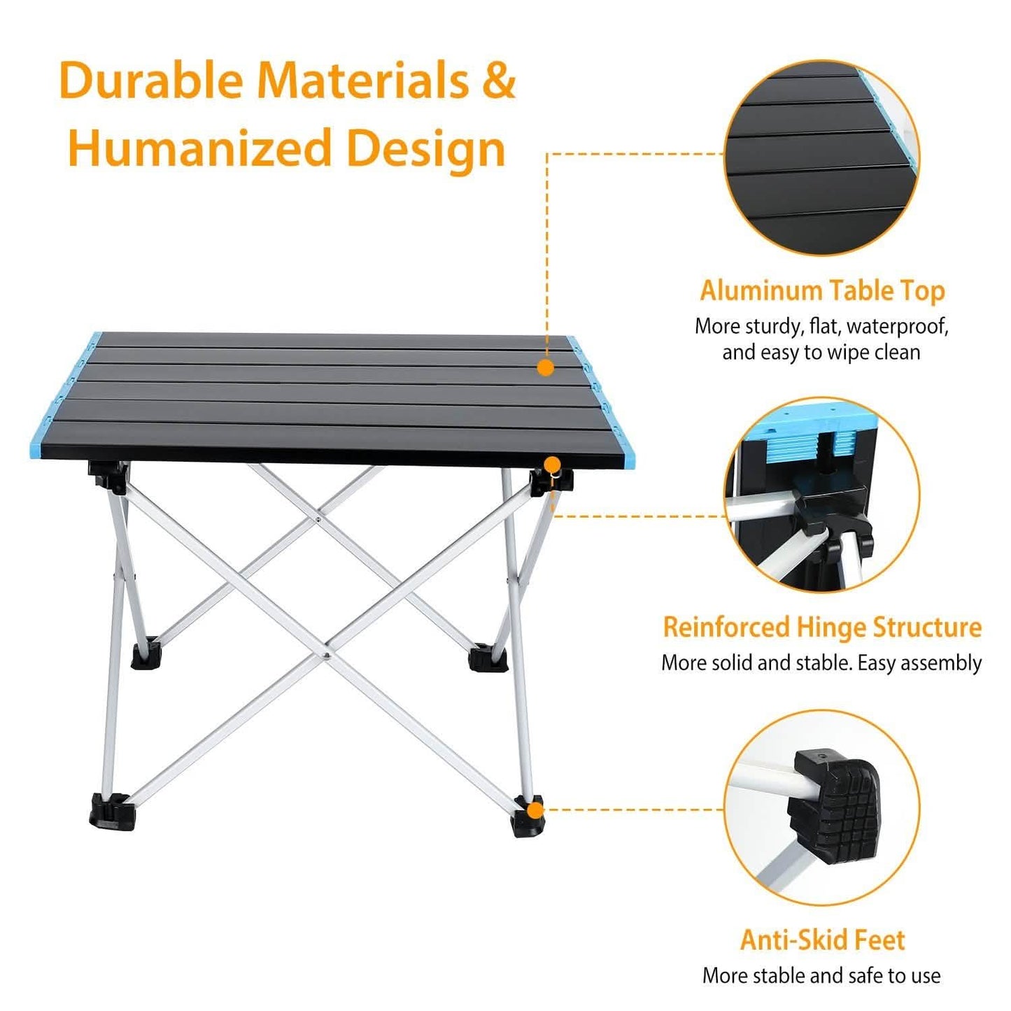 Klappbarer Campingtisch Aluminiumlegierung faltbar mit Tragetasche