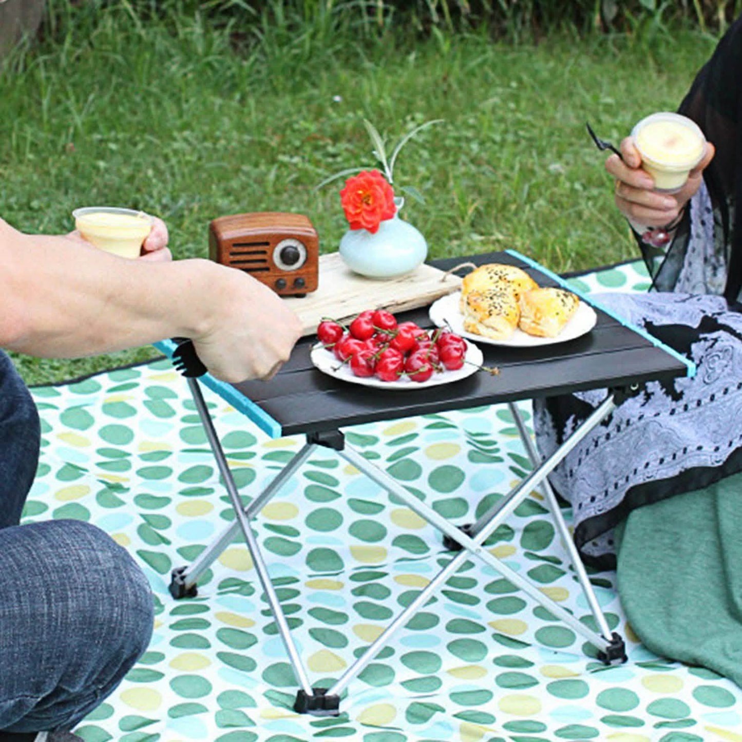Klappbarer Campingtisch Aluminiumlegierung faltbar mit Tragetasche
