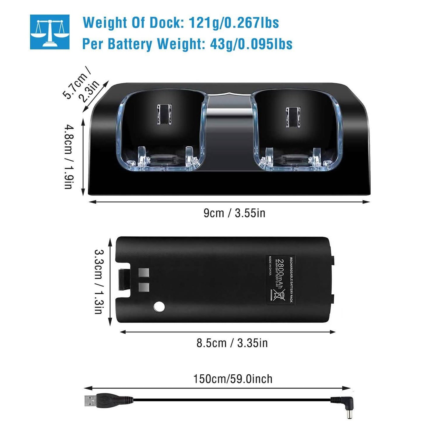 Für Wii Remote Controller Ladegerät