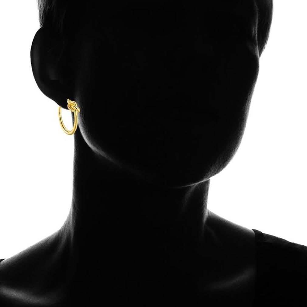 Französische Lock Knot Kreolen aus 18K Gold