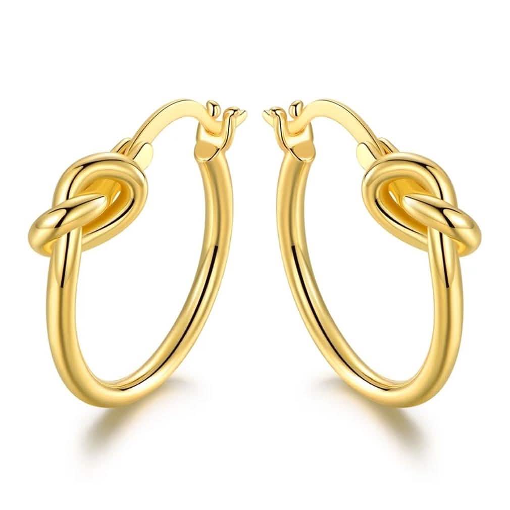 Französische Lock Knot Kreolen aus 18K Gold